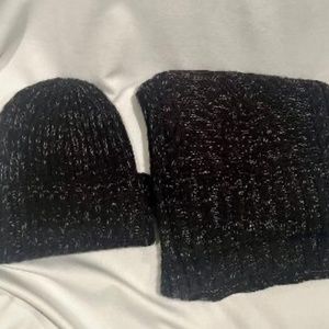 Michael Kors Brand New (NWT) Women's Matching Long Knit Scarf & Hat Blk/Gray